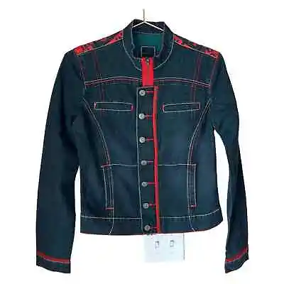 MARITHE FRANCOIS GIRBAUD Womens Stretch Denim Slim Fit Streetwear Jean Jacket M • $65