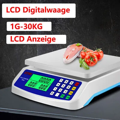 66Lbs Digital Weight Scale Price Computing Retail Food Meat Scales Count Scale • £19.59