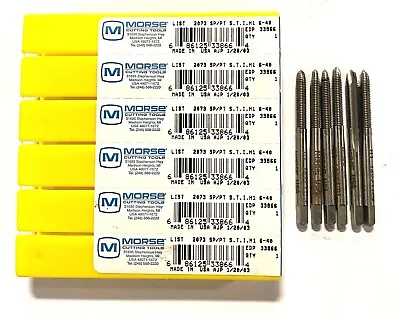 Morse 6-40 Screw Thread Insert Tap HSS Spiral Point Plug Taps HSS H1 USA 6 Pack • $17.99