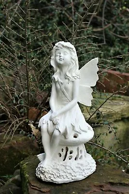 Angel Garden Ornament Solar LED Fairy Cherub Figurine Statue Outdoor Christmas • £17.95
