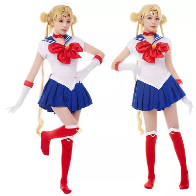 Sailor Moon Tsukino Usagi Cosplay Party Costume Uniform Dress  Adult Women Props • $56.86