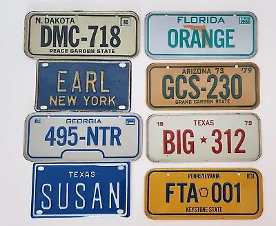 Lot Of 8 Vintage Wheaties Miniature Bicycle State Metal License Plates • $25