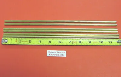 6 Pieces Of 1/4  C360 BRASS SOLID ROUND ROD 12  Long .250  Lathe Bar Stock • $24.09