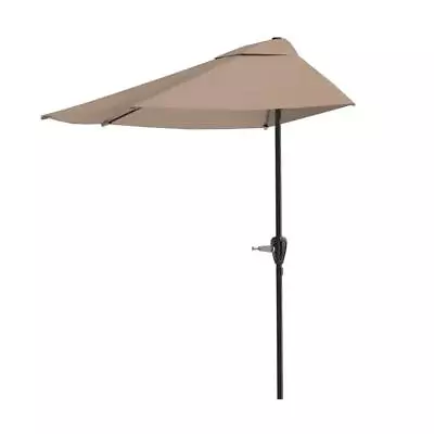 9 Ft. Half Round Patio Market Umbrella In Sand • $55.99