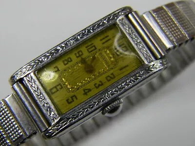 $115 • Buy NICE VINTAGE 1920's BULOVA 6AF ART DECO 14K WGF LADIES 15J WATCH - RUNS WELL