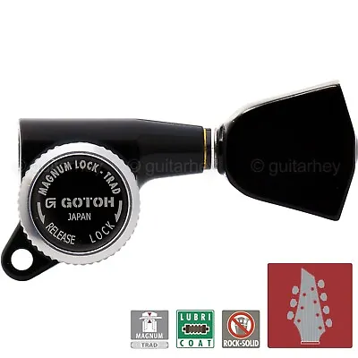NEW Gotoh SG381-04 MGT Locking Tuners 7-String Keystone L3+R4 Set 3x4 - BLACK • $89.95