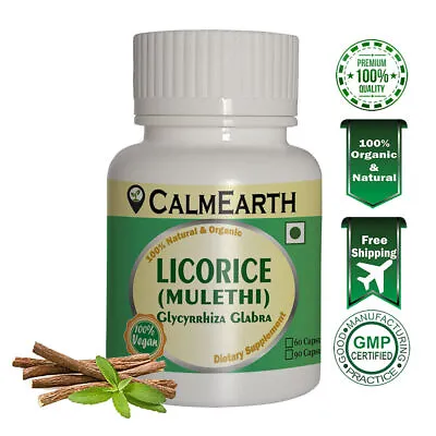 Licorice Root Organic Capsule 500 Mg Mulethi Glycyrrhiza Glabra Digestion • £6.74
