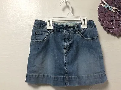 Faded Glory Girls Skirt Attached Undershorts Size 7 Blue Denim Adjust Waist 21 • $7.99