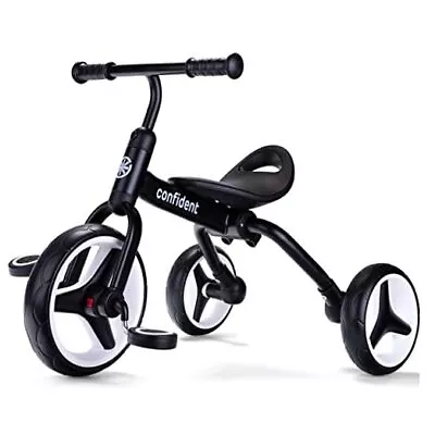  4 In 1 Tricycle For Toddlers Age 2-5 Folding Toddler Bike Kids Trike Black • $99.23