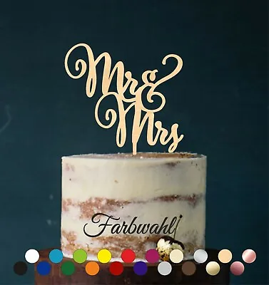 Cake Topper Mr & Mrs Cakes Decorative Wedding Cake Plug - Many Colors - • £8.61