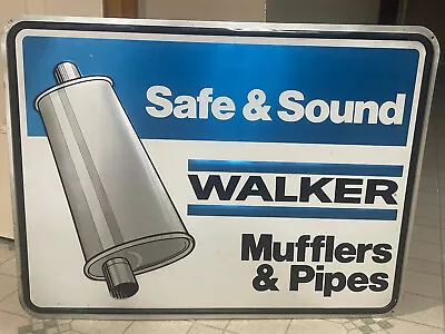 Old Walker Muffler Sign Safe Sound Walker Mufflers Pipes Metal Sign Original • $110