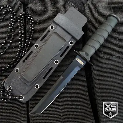 6  Tactical Black Fixed Blade Military Combat Survival NECK Knife W/ Sheath • $12.62