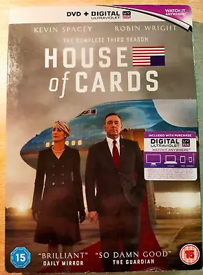 House Of Cards - Series 3 - Complete (DVD 2015) • £4.95