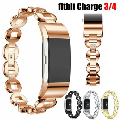 $16.99 • Buy Women Fit  Fitbit Charge 2 3 4 Replacement Watch Band Metal Wrist Strap Bracelet