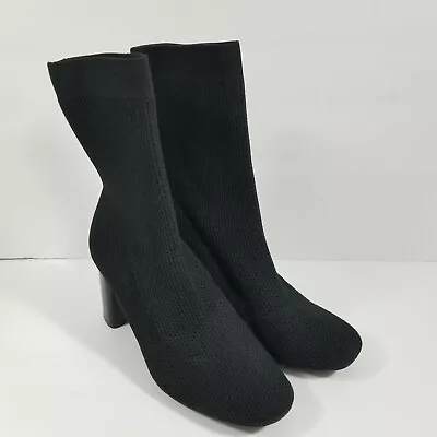 $15.98 • Buy Zara Basic Womens Fabric High Heel Ankle Boots Size 38 US 7.5 Black 