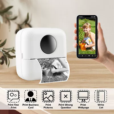 Portable Mini Printer Bluetooth Inkless Pocket Thermal Photo Printer+Roll Paper • $8.95