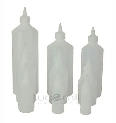 £8.99 • Buy Natural HDPE Plastic Bottles & White TWIST TOP Dropper Nozzles 30ml 1 Litre (L)