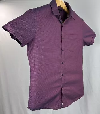 MARC ANTHONY Shirt Men's Small Purple Button-Up Luxury Slim Fit Short Sleeve • $14.88