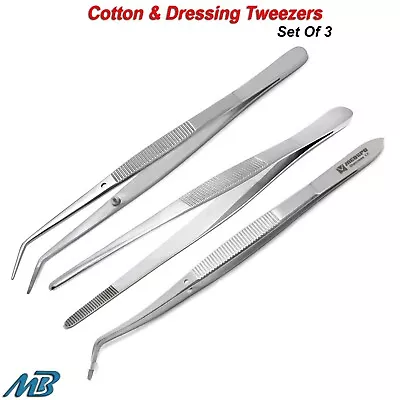 Surgical Cotton & Dressing Forceps Medical Nursing Dissecting Thumb Tweezers Set • $14.20