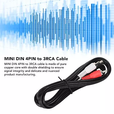 MINI DIN 4PIN To 3RCA Cable 4 Pin Mini Din S Video To 3 Cable For DVD T HB0 • $14.23