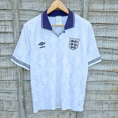 Vintage 90s Umbro England Football Shirt Top 90-92 Mens Small • £149.99