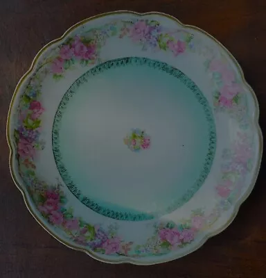 Austria MORITZ ZDEKAUER MZ Porcelain Scalloped 6  Plate Pink Roses • $20