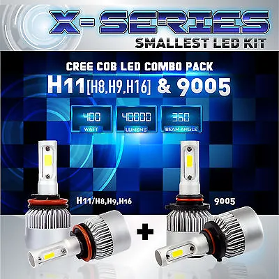 H11 9005 4PCS LED Total 400W 40000LM CREE Combo Headlight High 6000K White Kit • $29.79