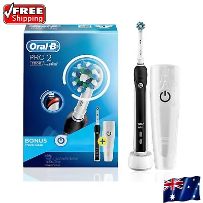$119.99 • Buy New Oral B Pro 2 2000 Electric Toothbrush - Black With Travel Case