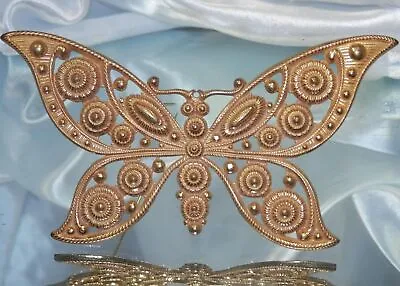 Massive 4 Inch Etruscan Vintage 1970's Brass Butterfly Brooch  FABulous! 6S23 • $28.49