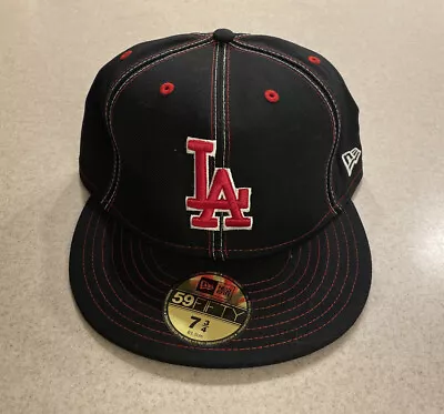 $29.95 • Buy Los Angeles LA Dodgers New Era 59Fifty Game Fitted Black Red Hat Brand New 7 3/4