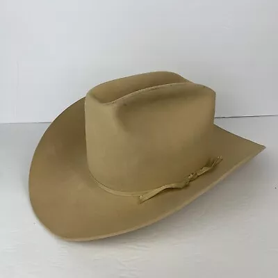 VTG Resistol 3X Beaver Self Conforming Cowboy Western Hat 7 1/8 Extra Long Oval • $139.99