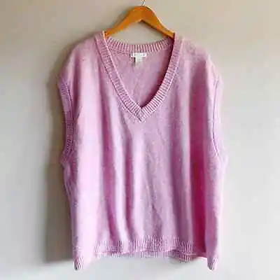$20 • Buy H&M Pastel Lavender V-Neck Oversized Sweater Vest Size M Medium