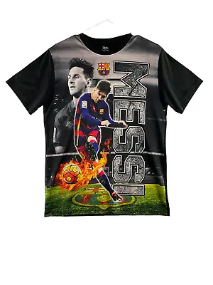 Lionel Messi FC Barcelona All Over Front T Shirt Mens Size M • $14.99