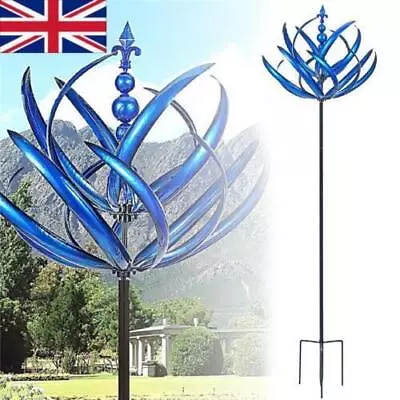 Wind Spinner Metal Sculpture With Stake Outdoor Yard Lawn Garden Decor • £12.89