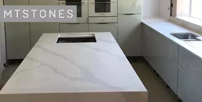 £0.99 • Buy Calacatta Quartz Kitchen Worktop | Marble White Quartz Sample  Affordable Prices