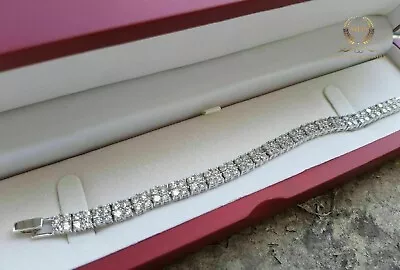 7 Inched Long Tennis Bracelet Solid 14K White Gold Round Cut 5 Carat Men & Women • $421.95