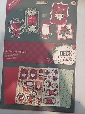 BNIP Papermania A4 Decoupage Pack. Deck The Halls  • £0.99
