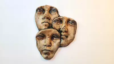 Ritter Modern Art Three Face Ceramic Sculpture Handmade Decor Signed Ritter • $65