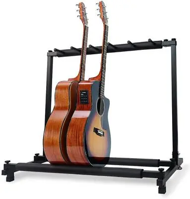 New 5 Guitar Stand Multiple 5 Display Rack Folding Padded Organizer • $29.85