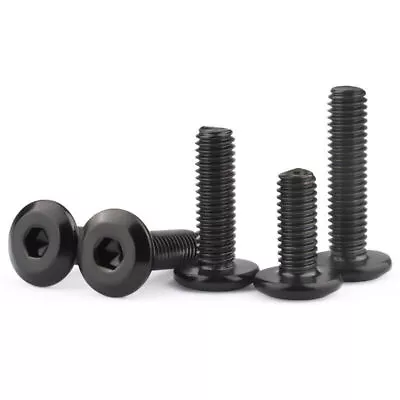 M5 M6 M8 Black Steel Furniture Connector Bolts Hex FLAT HEAD Allen Screws • $6.02