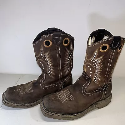 Mens Pradera Size 8 1/2 8.5 Cowboy Boots Embroidered Sunburst Rubber Soles • $36