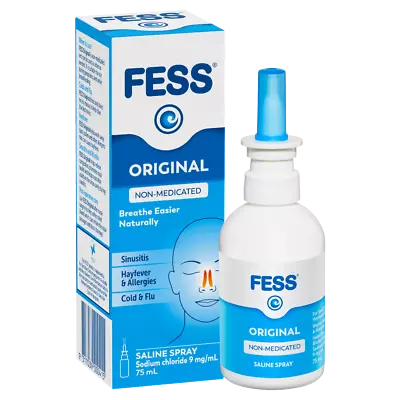 Fess Saline Spray Original 75mL Non-Medicated Relieve Nasal Sinus Congestion • $12.89