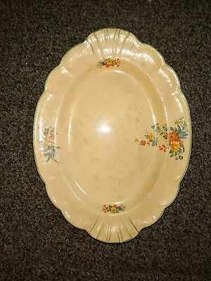 $15 • Buy Antique J&G Meakin Sunshine REG 561073 Serving Dish Platter 1920s Crown Floral 