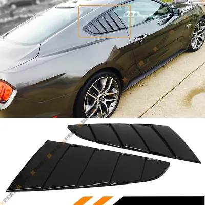 For 15-2023 Ford Mustang Glossy Black Side Vent Window 1/4 Quarter Scoop Louver • $46.99