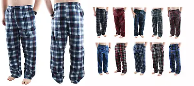 Mens Pajama Pants Fleece Soft Plaid Casual Lounge Sleep Bottoms With Pockets • $14.99