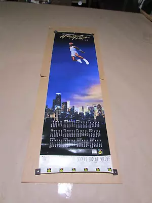 Vintage 1990 Michael Jordan Hang Time Poster Illinois Lotto Lottery 37  X 11  • $49