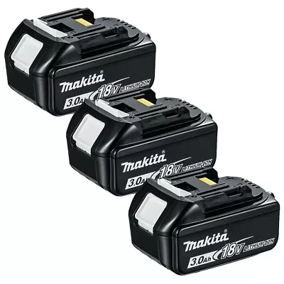 Genuine Makita Batteries 3 BL1830 18V 3.0 Ah LXT Battery Star Mark New • £115
