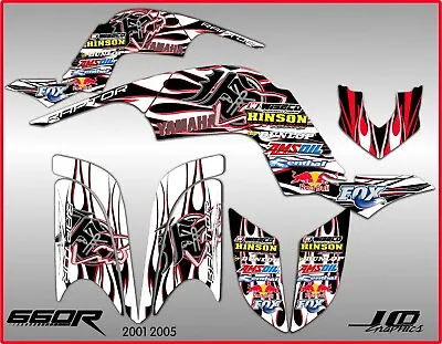 YAMAHA RAPTOR 660R Full Graphics Kit 2001 2005 ..THICK AND HIGH GLOSS • $88