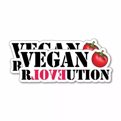 2X Vegan Love Revolution Sticker Decal Vegan Plant Vegetarian Food Laptop Planet • $5.99