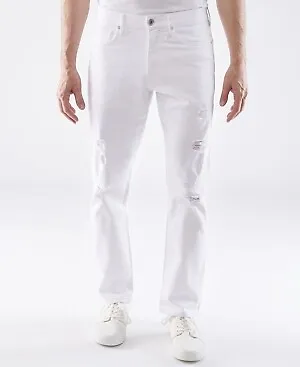 Lazer Mens Slim-Fit Stretch Jeans White 36 X 30 • $12.44